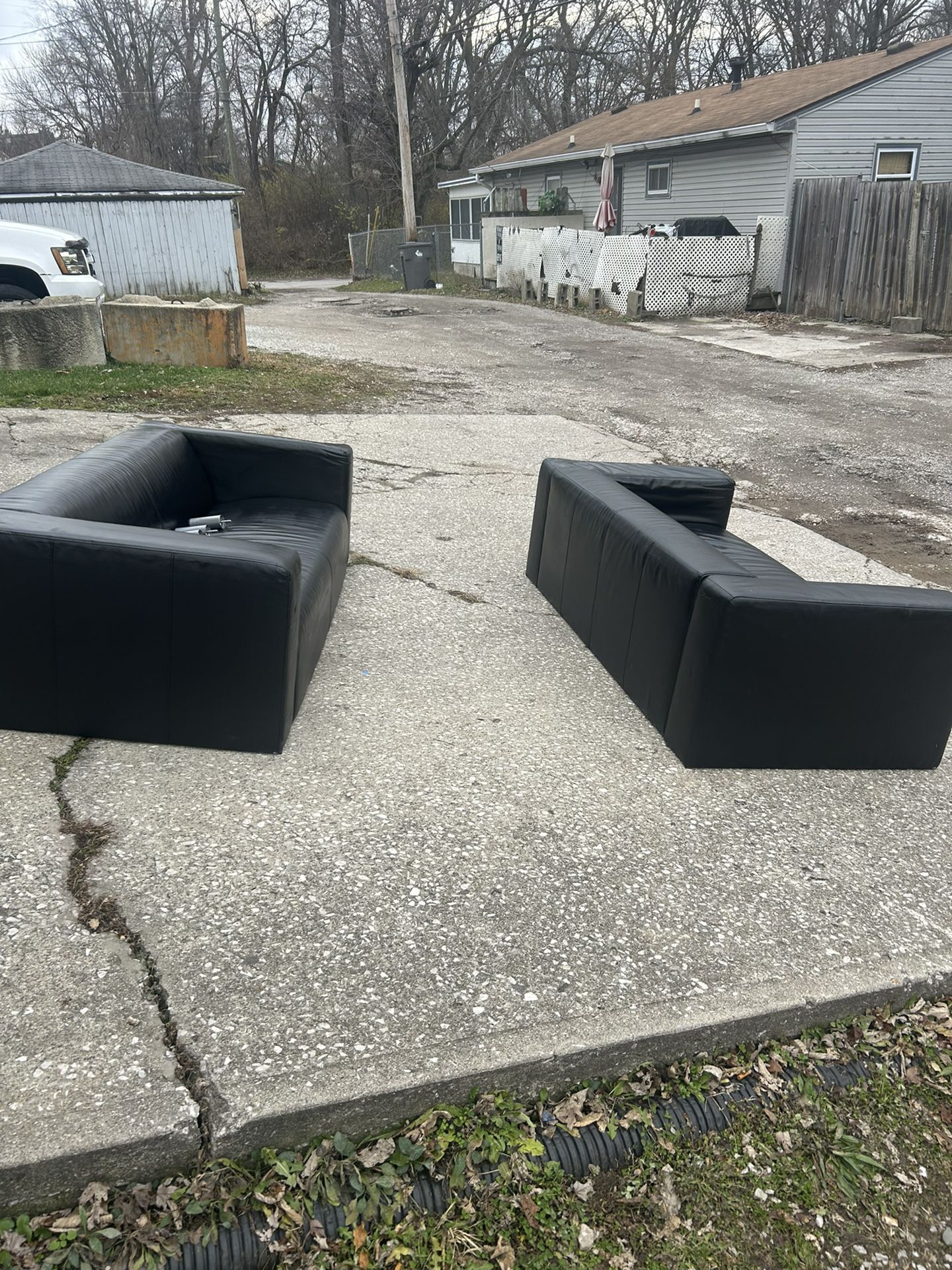 2 Black Love Seat Couches 125$ For Both