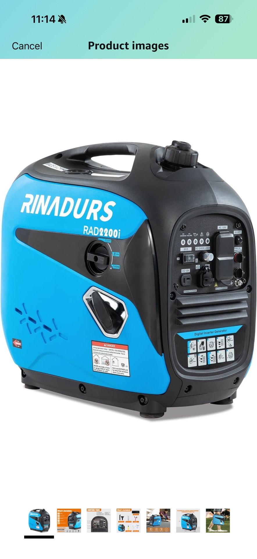 RINASURS 2200 Watt Inverter Generator