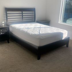 QUEEN BED FRAME WITH BOX & MATRESS