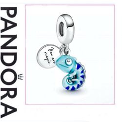 Pandora Sterling Color-Change Chameleon Dangle Charm Black Pan Pouch 791676C01