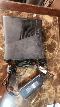 Model 1439 XBox 360S Console with Power Adapter Only - See Pics - No HDD - For Parts or Repair Only