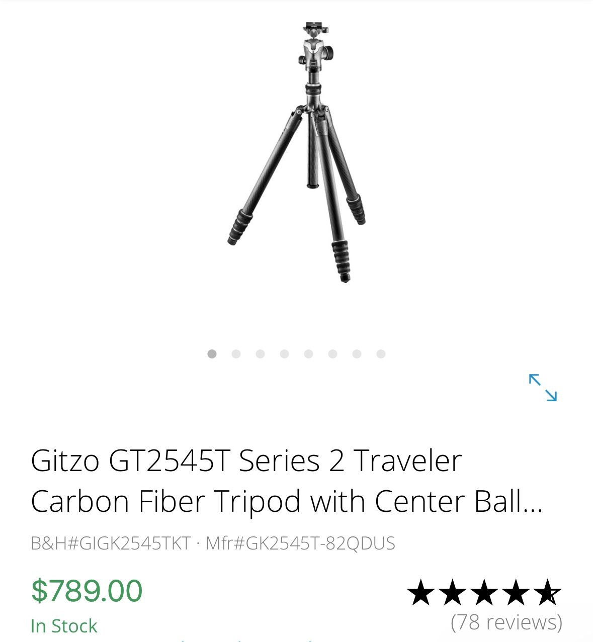 Brand New Gitzo GT2545T Series 2 Traveler Carbon Fiber Tripod