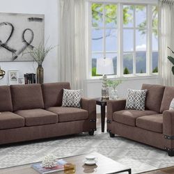 Brand New Chocolate Sofa And Love Seat