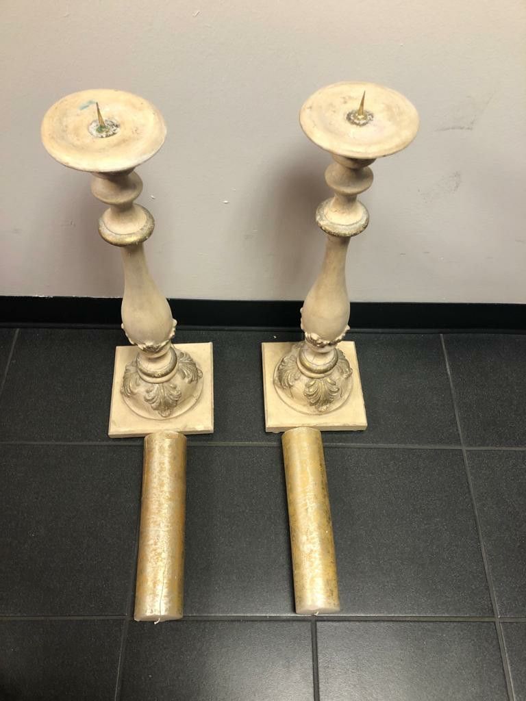 Rustic Reflections Wood Candle Holder Set 2ct


