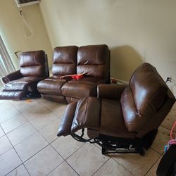 Reclining sofas  leather from jerome's