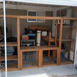 Solid Oak 6 Piece Wall Unit