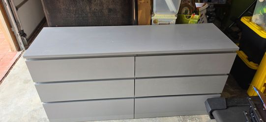 Ikea 6 drawer gray MALM dresser