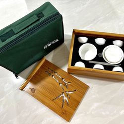 NEW! Premium Porcelain Travel Tea Set - Portable Gongfu Set