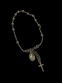 Silver rosary bracelet #33604