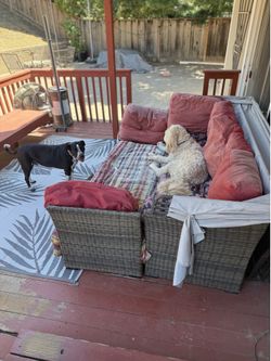 Living Spaces Outdoor Daybed | Handwoven Wicker | Retractable Cover