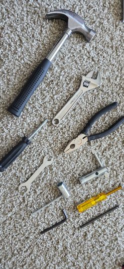 Tools for daily home needs hammer, cutting plier, tester, scanners, screw drivers