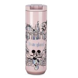 Disneyland Starbucks Stainless Steel Water Bottle Mickey Castle 16 oz NEW