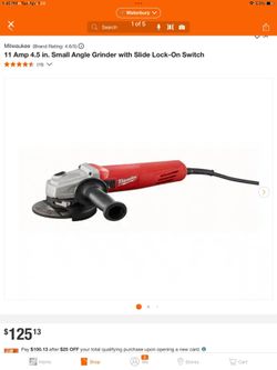 Milwaukee 11 Amp 4.5 in. Small Angle Grinder with Slide Lock-On Switch
