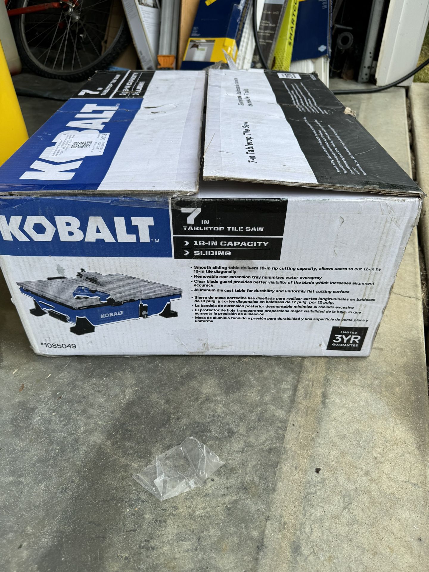 Kobalt 6-Amp 7-in-Blade Corded Wet Tabletop Sliding Table Tile Saw
