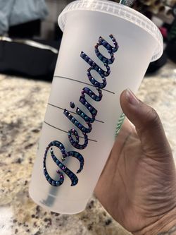 Customs Rhinestone Name Cups