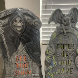 Hyde and Eek! 2 Styrofoam Halloween Tombstones - Large