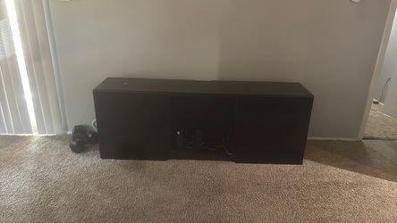Wooden All Black Entertainment Center