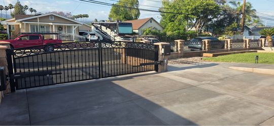 Wrought Iron Driveway Gate with Opener