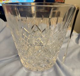 WATERFORD Cut Crystal LISMORE Ice Bucket with tongs