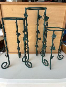 Vintage plant stands set of 3