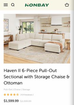 HONBAY 6 piece sleeper sectional with storage