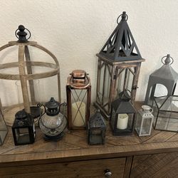 Lanterns  And Terrarium Lot Of 10