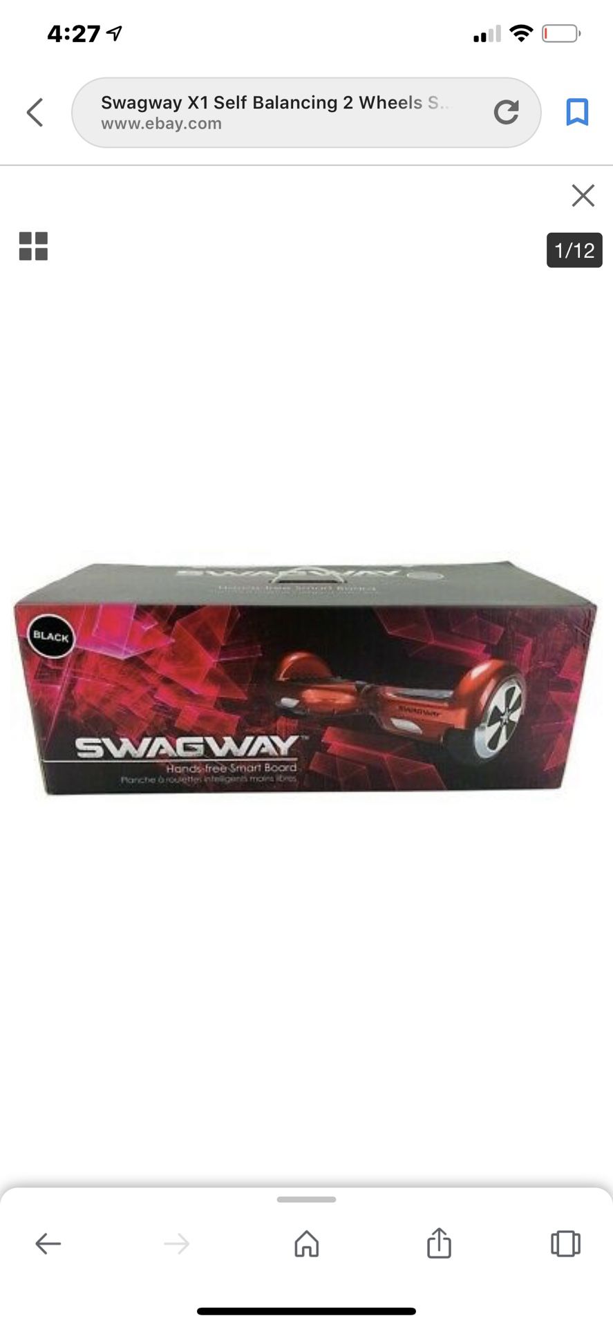 Swagway handsfree smart board hover boards in red garnet