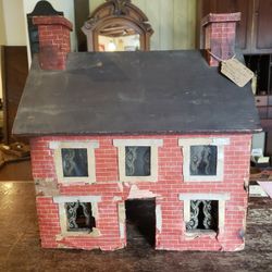 Antique Primitive Farmhouse Miniature Building 