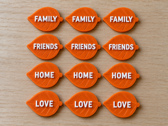 Gratitude Leaf Tokens, Set of 12, Thanksgiving Table Favors, Custom Colors