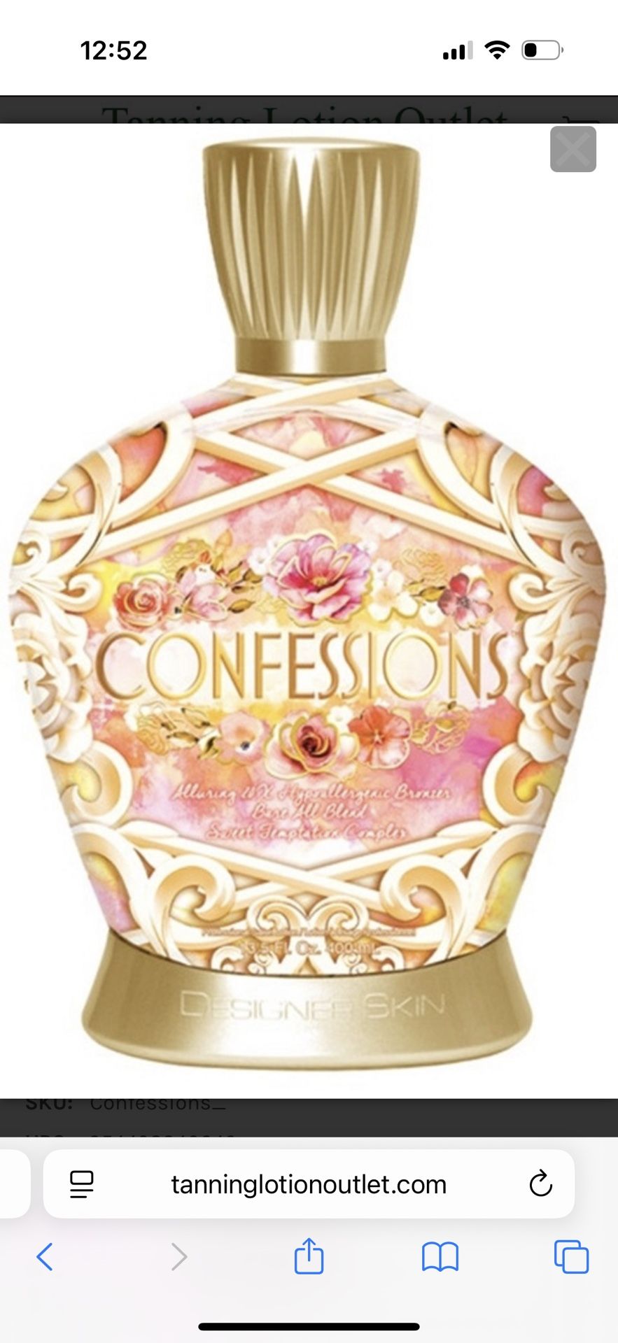 Designer skin Confessions Bottle & Samples 