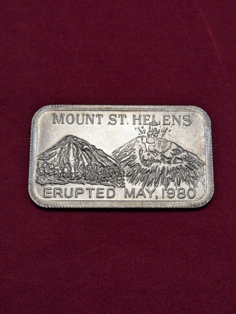 Silver .999 Bar 1oz. Mt. St Helens