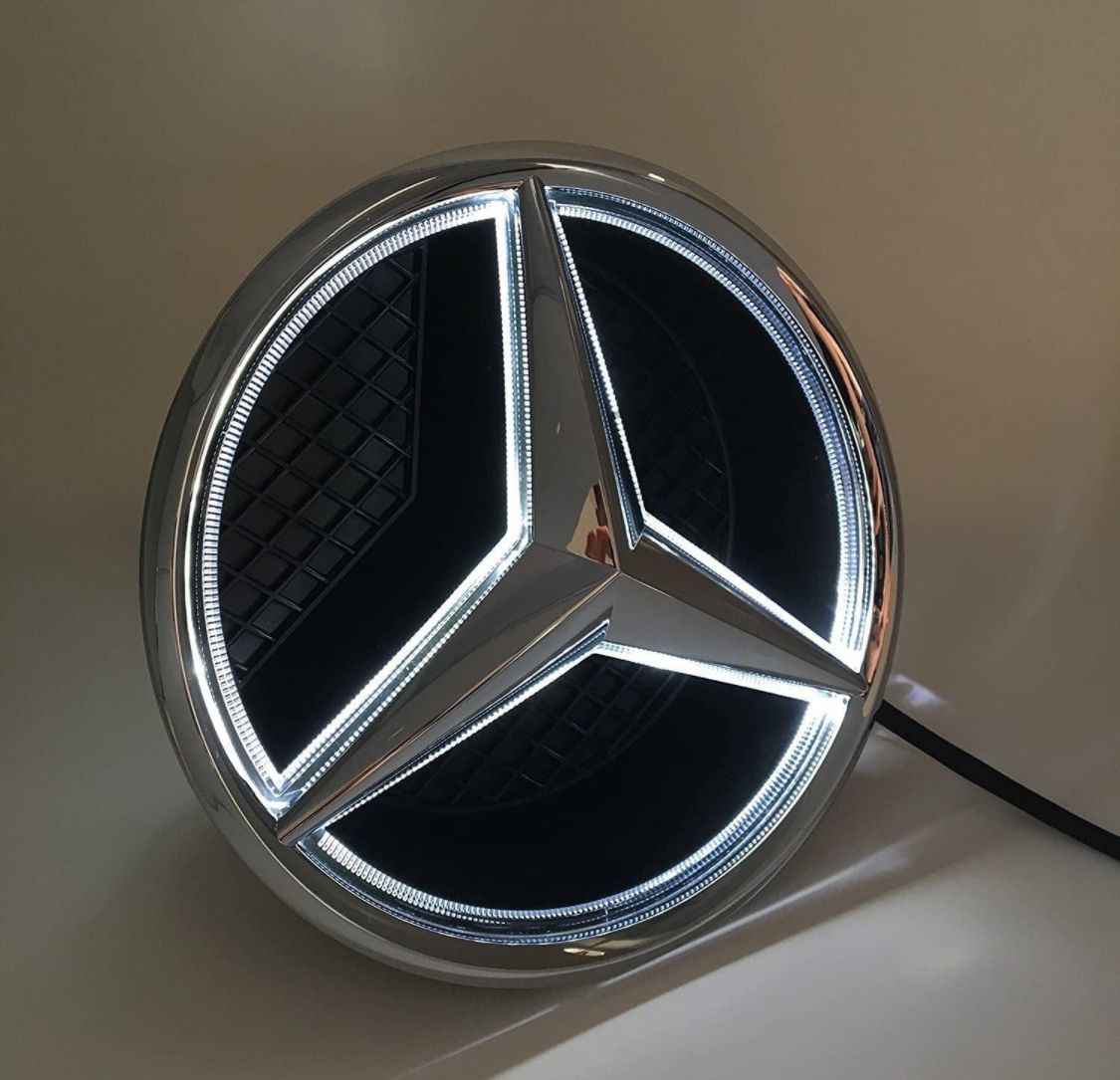 Mercedes White LED Emblem Star Illuminated Logo DRL Compatible with 2016-2021 W213 E200 E220 E260 E300 E350 E400 (18.5CM-213, White)