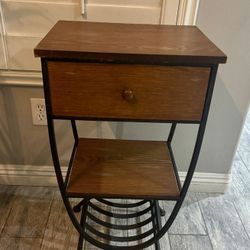 Metal Wood End Table