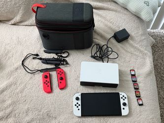 Nintendo Switch OLED White Bundle with Games
