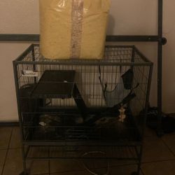 Rabbit/genie Pig Cage With Half Bag Shreds 