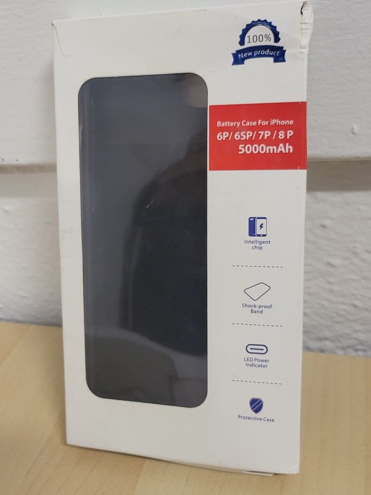 Battery Case for iPhone 6p 6sp 7p 8p 5000mAh Slim Portable Protective