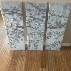 3 Piece Floral Painting 