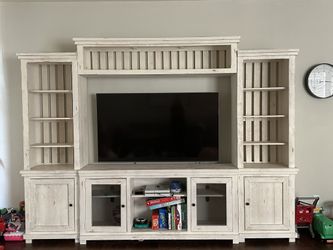 4 Piece Entertainment Center With Glass Doors