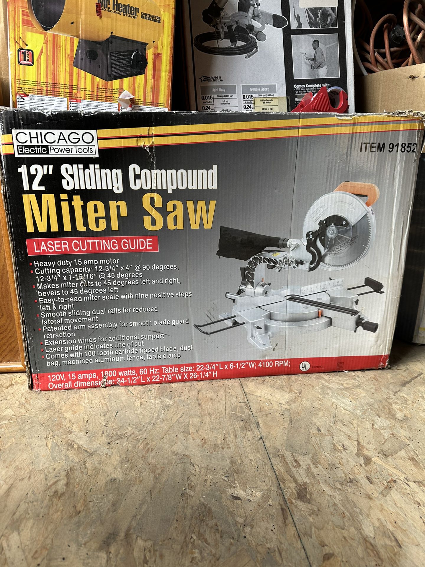 12” Sliding Compound Miter Saw W/ Laser Guide