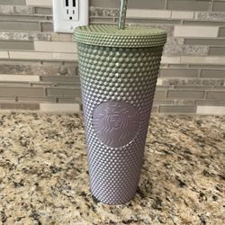 Starbucks Green and Purple Ombré Studded Tumbler 24 OZ 