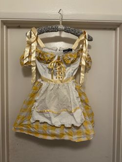 Dolls kill trickz n treatz yellow Goldilocks dress small
