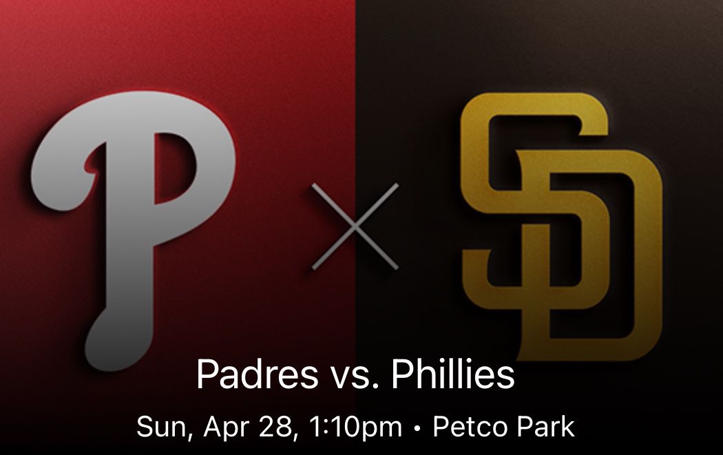 Padres Vs Phillies - Sun Apr 28 - Sec 313