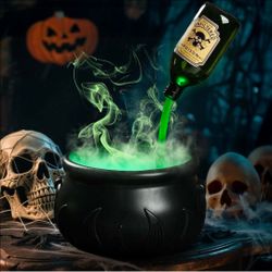New Halloween Decor Magic Floating Potion Cauldron with Floating Potion Bottles and Diffuser