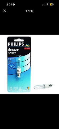 Philips 75W Halogen Sconce Light Bulb