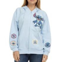 Disney Stitch Fleece Hooded Sweater Size Large
