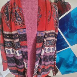 Beautiful Kimono style shawl multi color made in indonesia