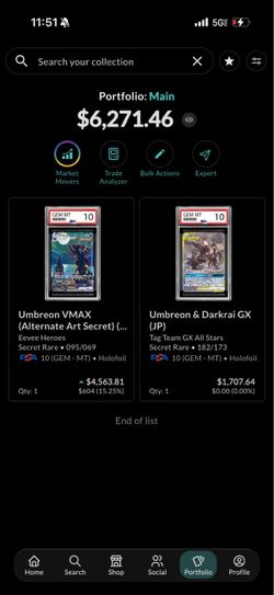 Psa 10 umbreon slabs Pokémon lot