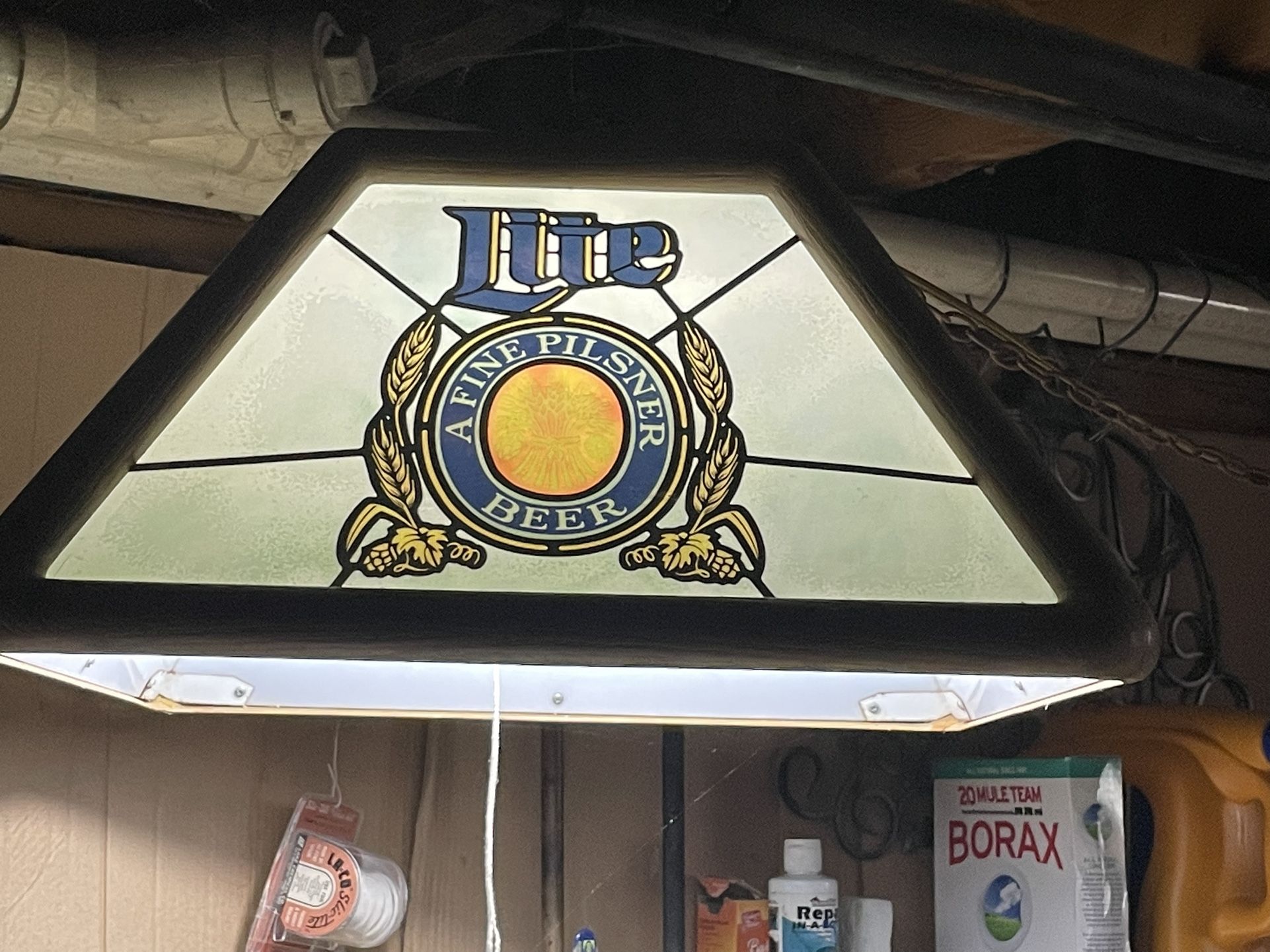 Vintage Miller Lite Hanging Lamp