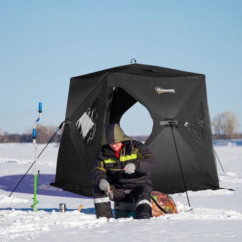Outsunny Person Insulated Ice Fishing Shelter Pop Up Portable