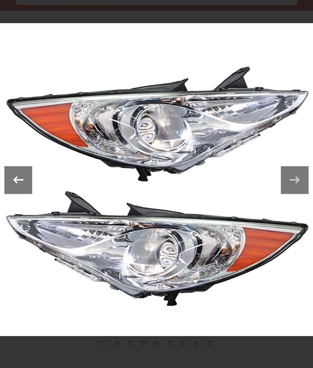 Pair 2011-2014 Hyundai Sonata Amber Corner Projector Headlight Head Lamps Kits Clear Lens